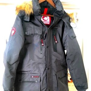 CANADA WEATHER GEAR Men’s Winter Coat – Heavyweight Teflon Canvas Cargo Parka